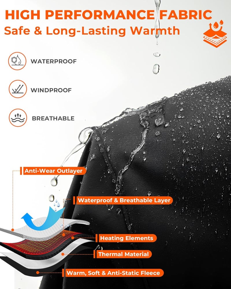 ARRIS Women`s Heated Jacket Waterproof, Electric Heating Coat with 7.4V Battery and Detachable Hood - 8 Heating Areas - Image 4